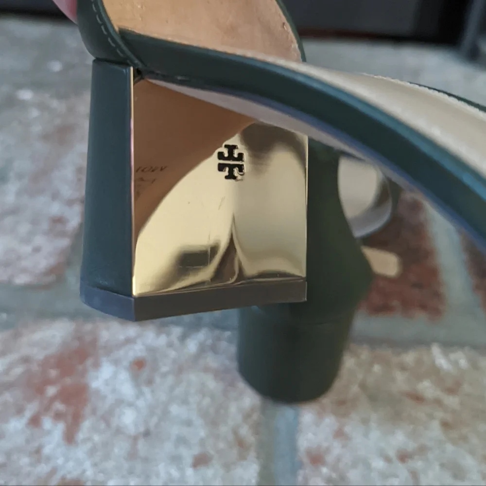Tory Burch Cecile 55 mm Leather Sandal in Green size 10